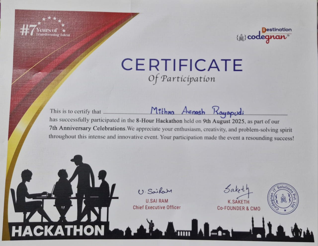Hackthon Certification